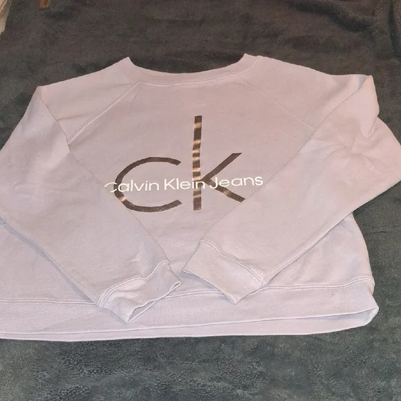Calvin Klein Light Purple Logo Crewneck Sweatshirt - Picture 1 of 7
